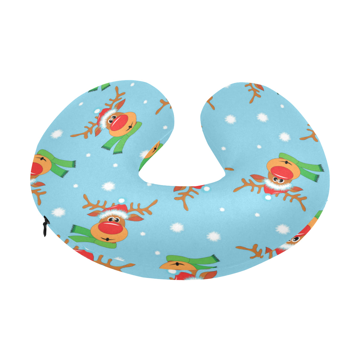 Reindeer cute Pattern Print Design 02 U-Shaped Travel Neck Pillow