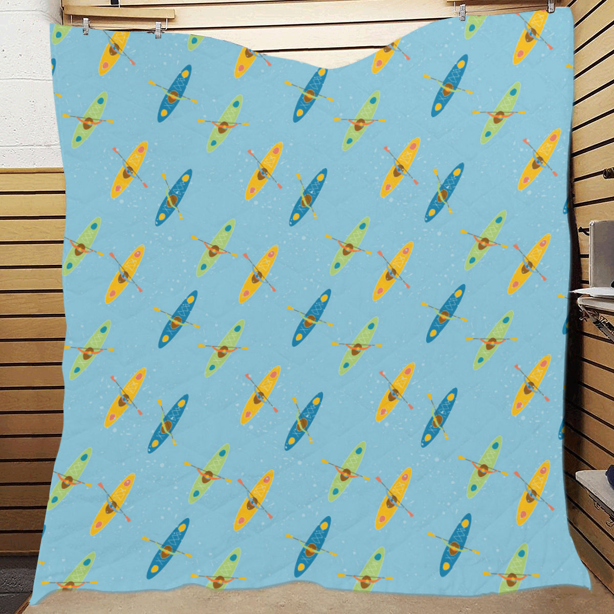 Kayak Pattern Print Design 04 Premium Quilt