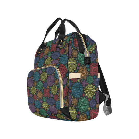 Chakra Mandala Print Pattern Diaper Bag Backpack