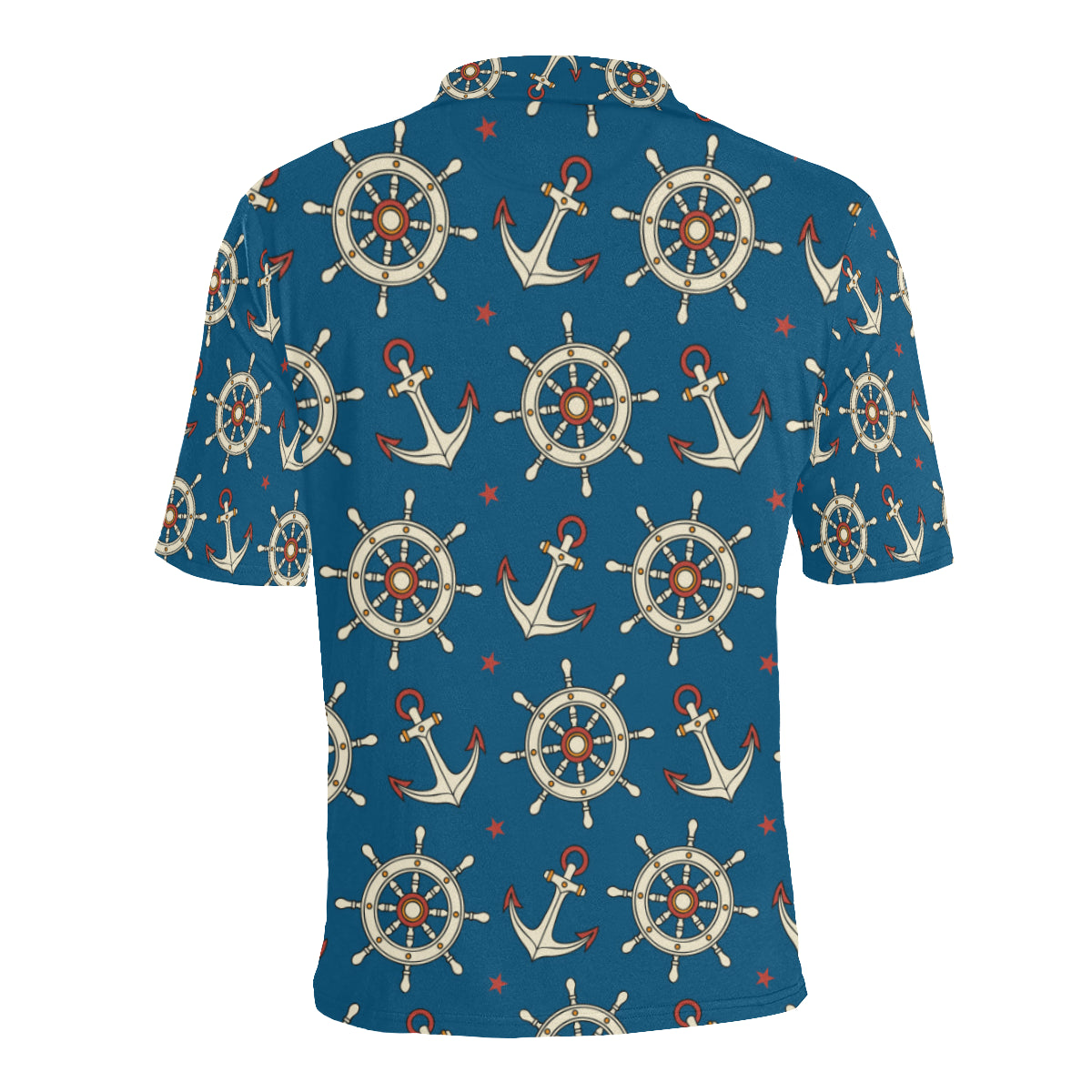 Anchor Pattern Print Design 02 Men Polo Shirt