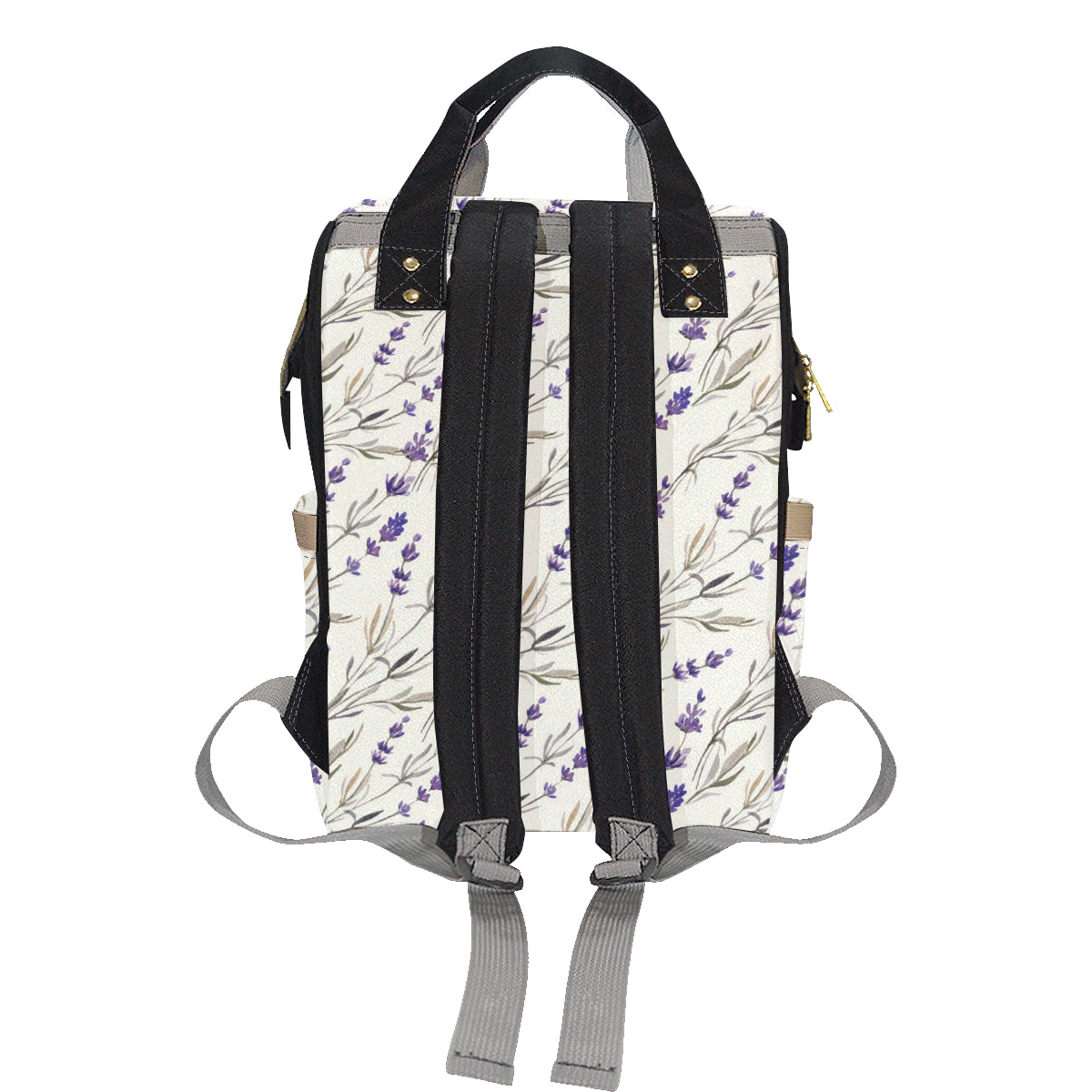 Lavender Pattern Print Design 01 Diaper Bag Backpack
