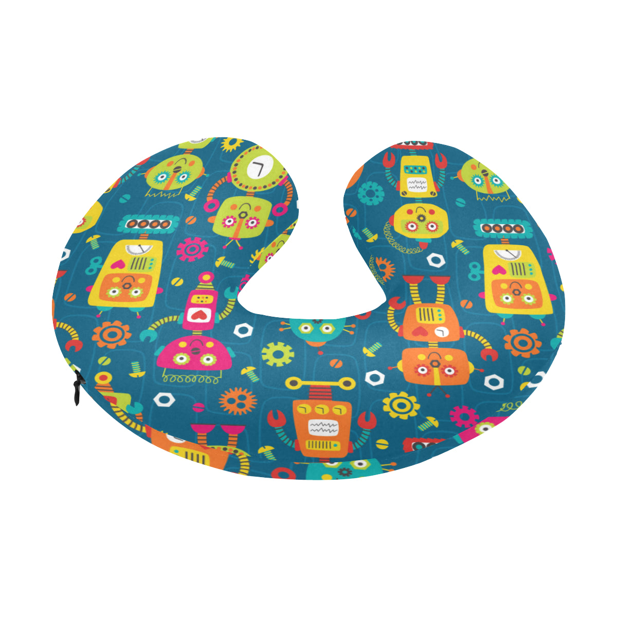 Robot Pattern Print Design A04 U-Shaped Travel Neck Pillow