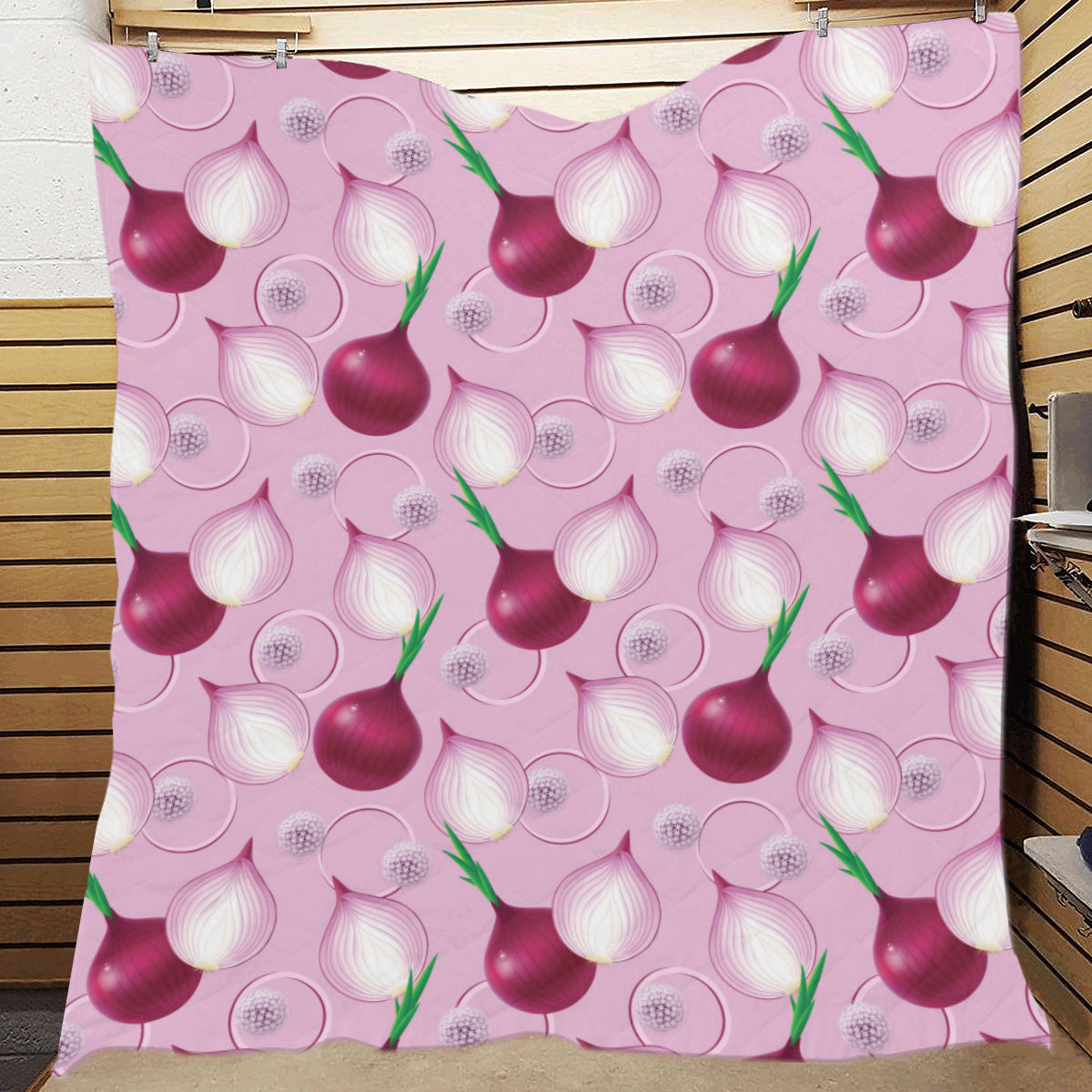 Onion Pattern Print Design A01 Premium Quilt