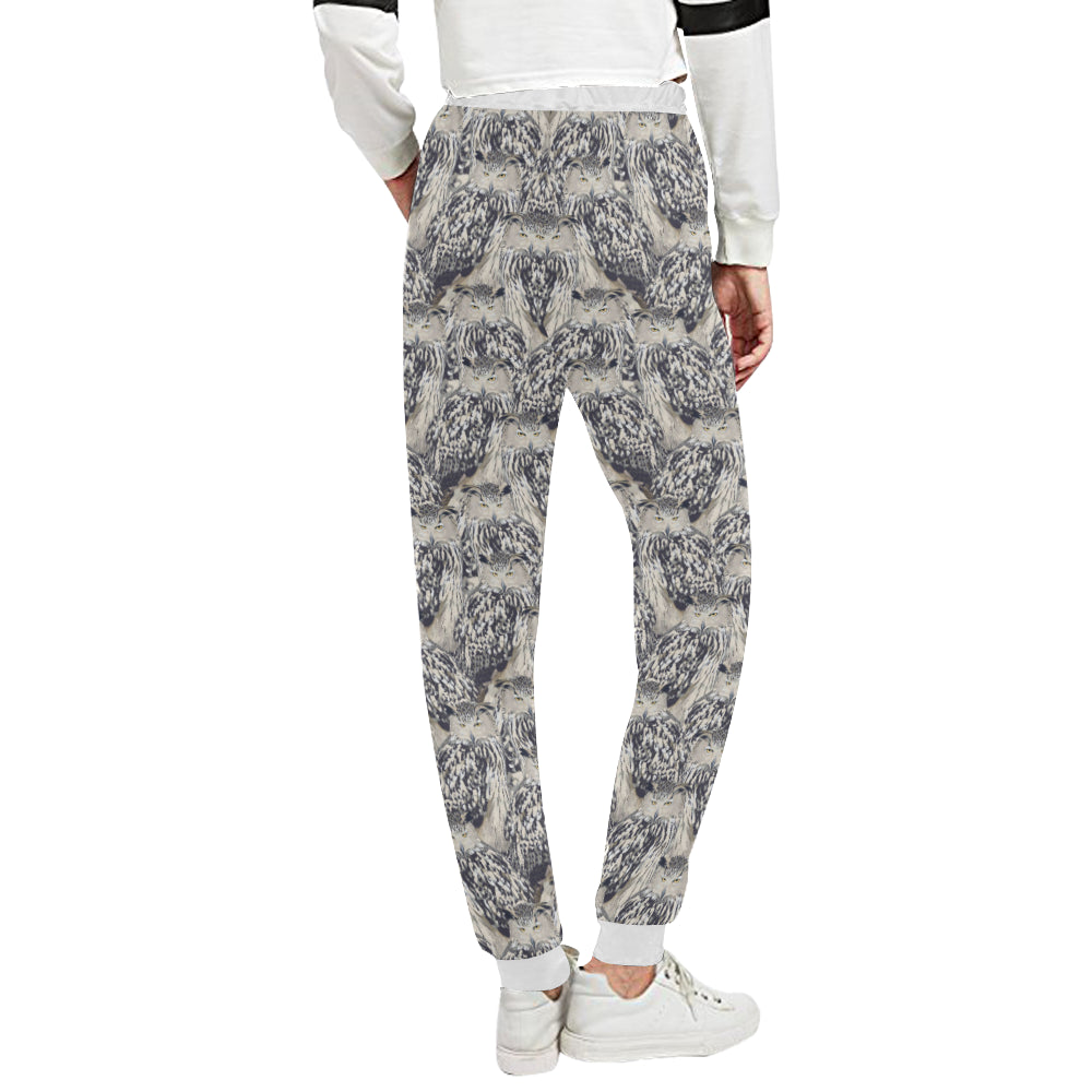 Owl Realistic Themed Design Print Unisex Sweatpants