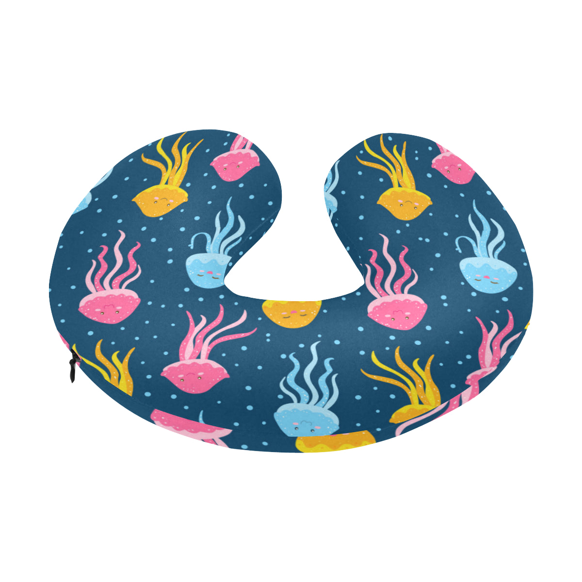 Jellyfish Pattern Print Design 04 U-Shaped Travel Neck Pillow