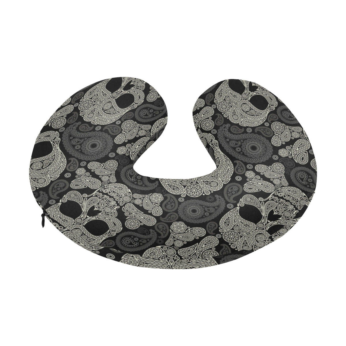 Paisley Skull Pattern Print Design A01 U-Shaped Travel Neck Pillow