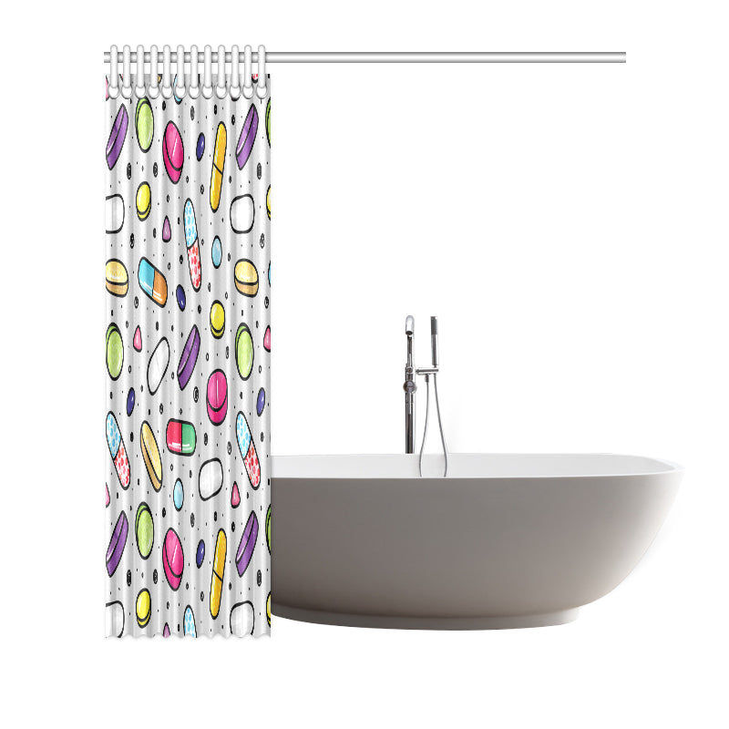 Pill Pattern Print Design A04 Shower Curtain