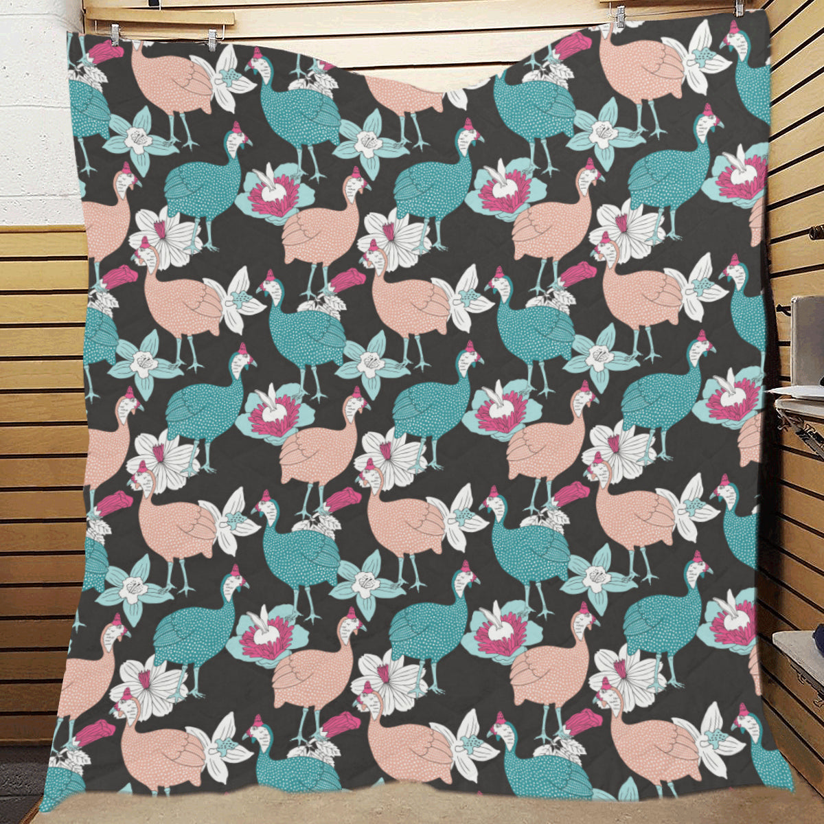 Guinea Fowl Pattern Print Design 03 Premium Quilt