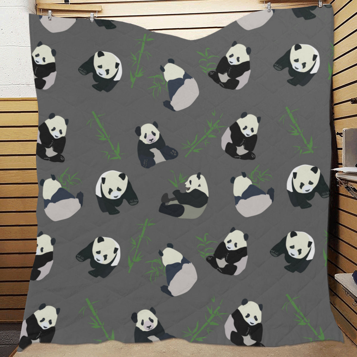Panda Pattern Print Design A06 Premium Quilt