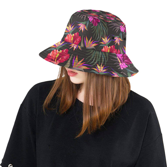 Hibiscus Pattern Print Design HB014 Unisex Bucket Hat