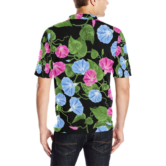 Morning Glory Pattern Print Design MG04 Men Polo Shirt
