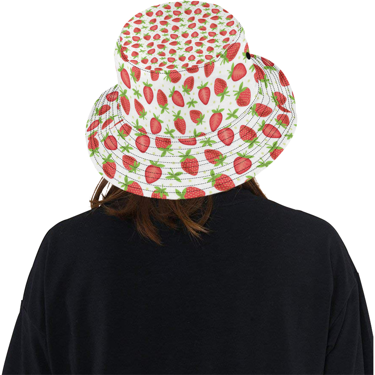 Strawberry Pattern Print Design SB07 Unisex Bucket Hat