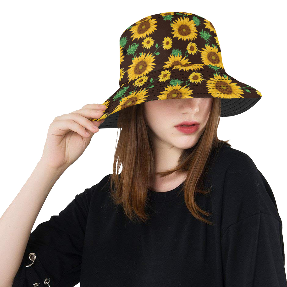 Sunflower Pattern Print Design SF01 Unisex Bucket Hat