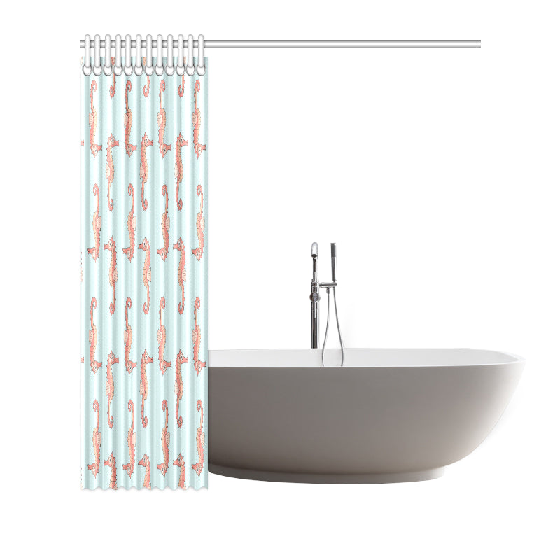 SeaHorse Pattern Print Design 01 Shower Curtain