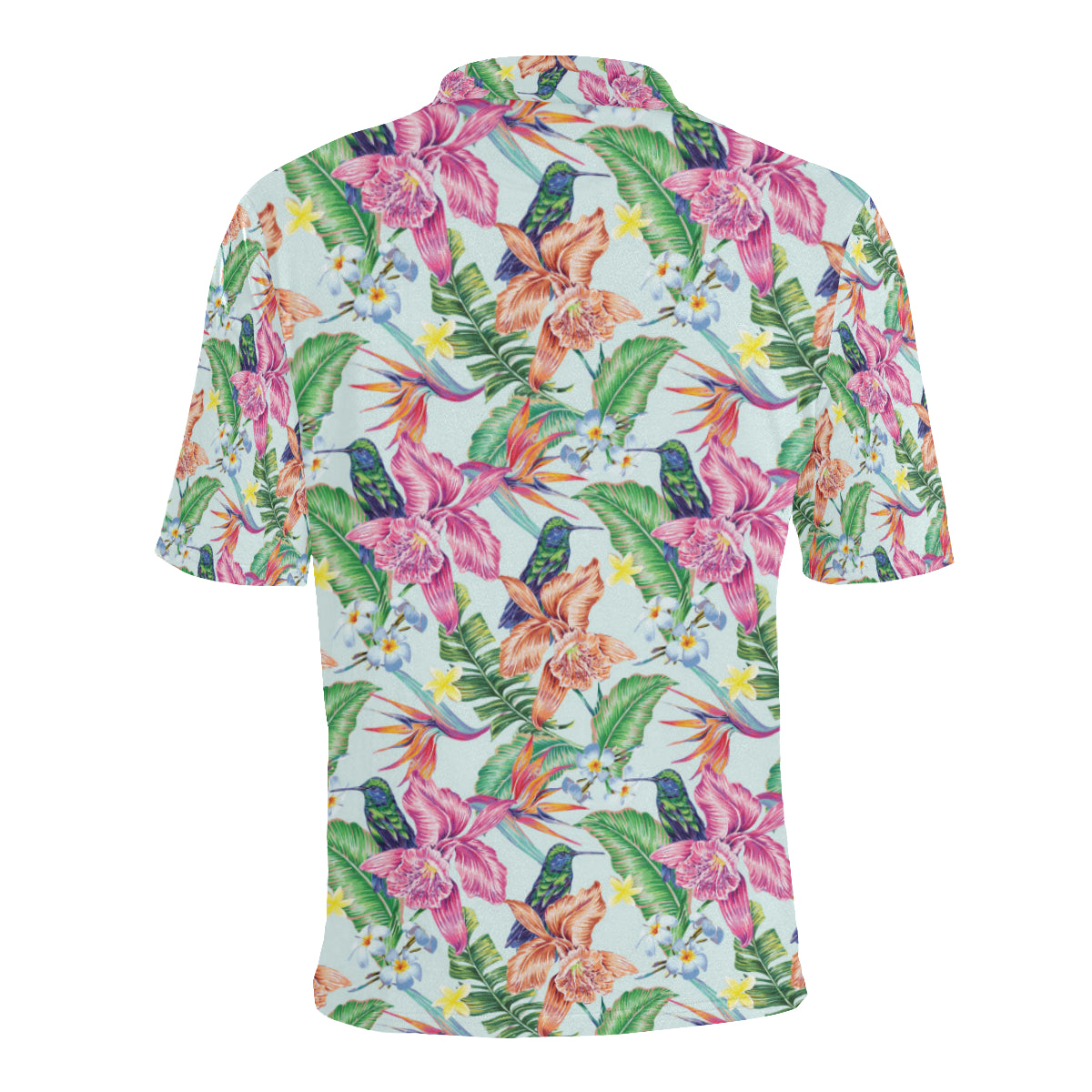 Hummingbird Tropical Pattern Print Design 05 Men Polo Shirt