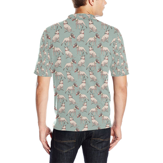 Bull Terrier Cute Print Pattern Men Polo Shirt