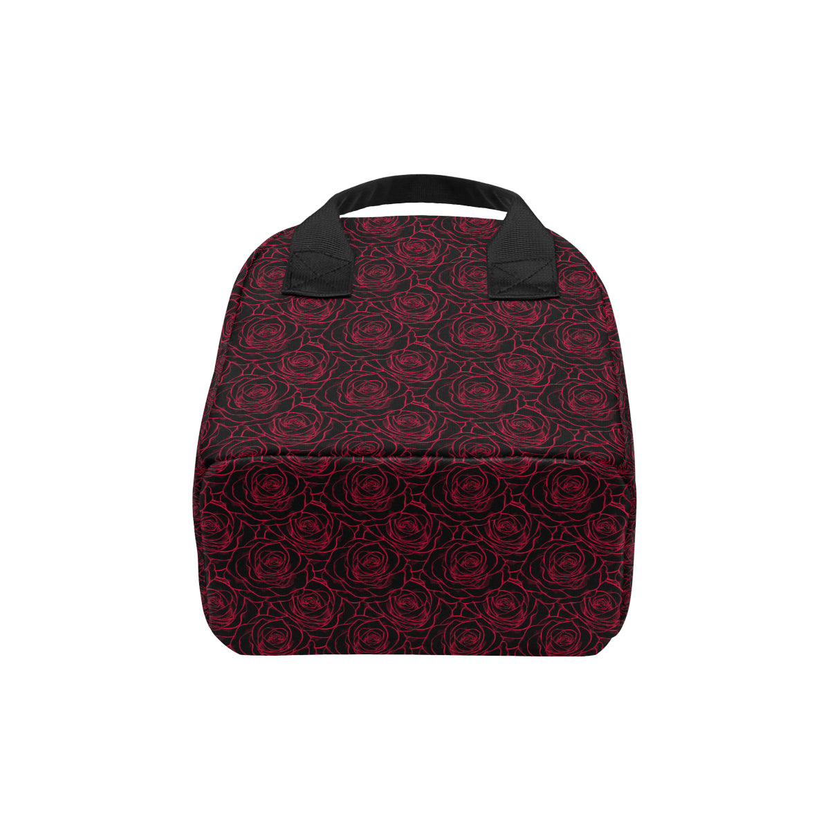 Red Rose Design Print Insulated Lunch Bag