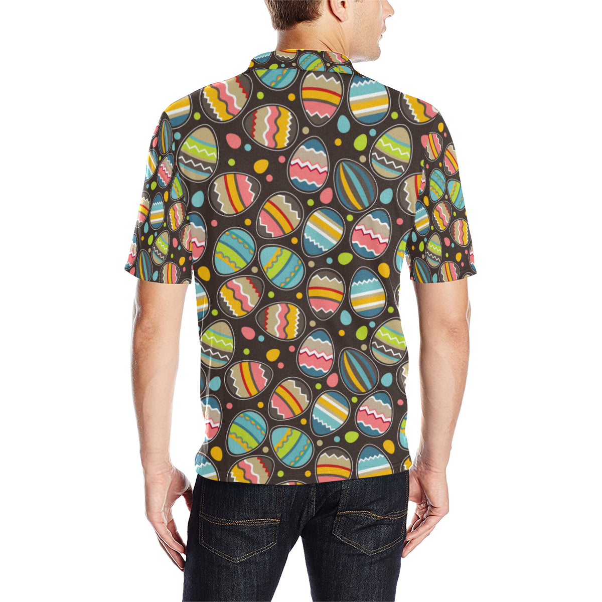 Easter Eggs Pattern Print Design RB03 Men Polo Shirt