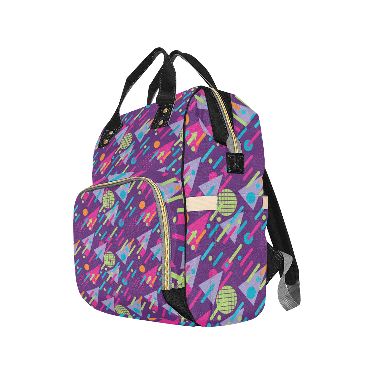 90s Pattern Print Design 4 Diaper Bag Backpack