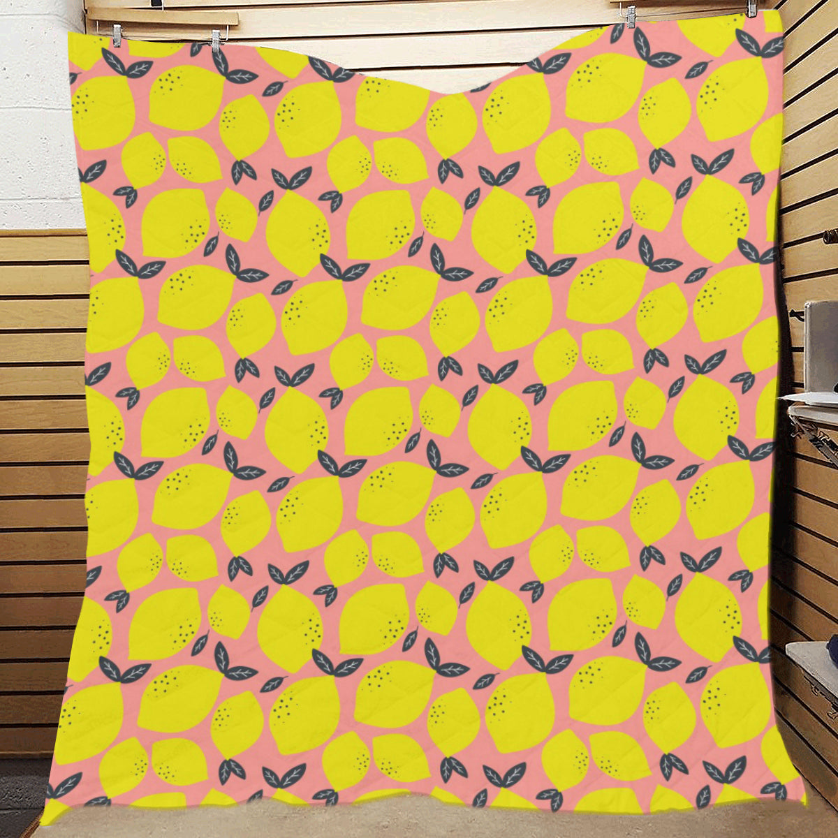 Lemon Pattern Print Design LM03 Premium Quilt