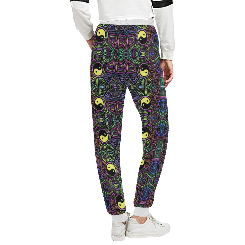 Yin Yang Neon Color Design Print Unisex Sweatpants
