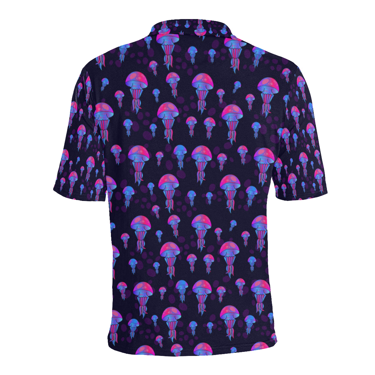 Jellyfish Neon Print Men Polo Shirt