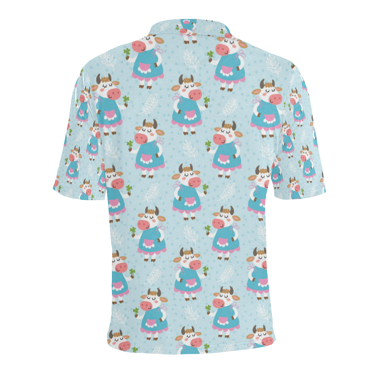 Cattle Happy Pattern Print Design 03 Men Polo Shirt