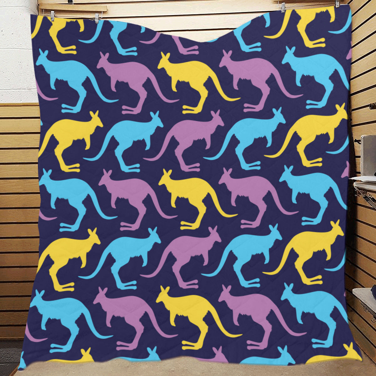 Kangaroos Pattern Print Design 02 Premium Quilt