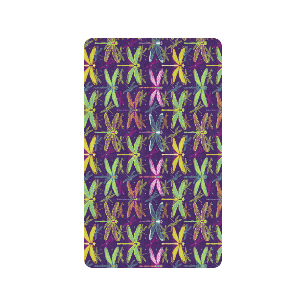 Dragonfly Neon Color Print Pattern Rubber Doormat