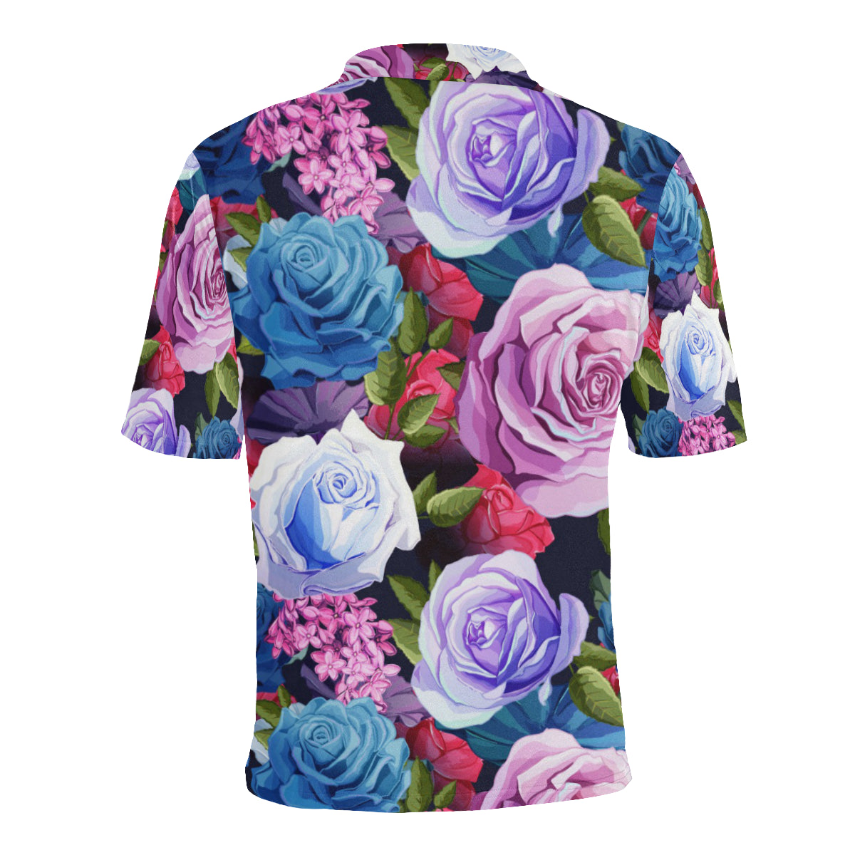 Rose Pattern Print Design RO09 Men Polo Shirt