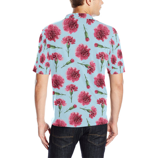Carnations Pattern Print Design CN01 Men Polo Shirt