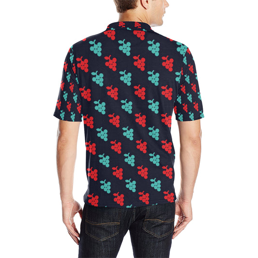 Grape Pattern Print Design GP07 Men Polo Shirt