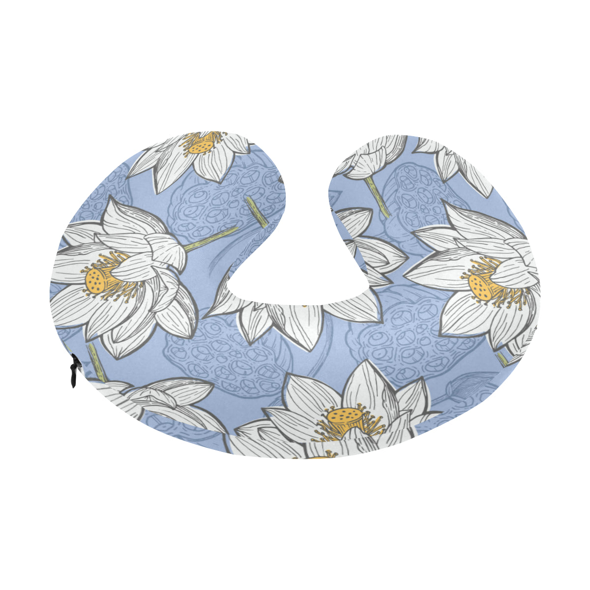 Lotus Pattern Print Design 04 U-Shaped Travel Neck Pillow