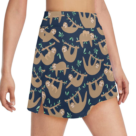Sloth Print Design LKS307 17" Golf & Pickleball Skort with Pockets