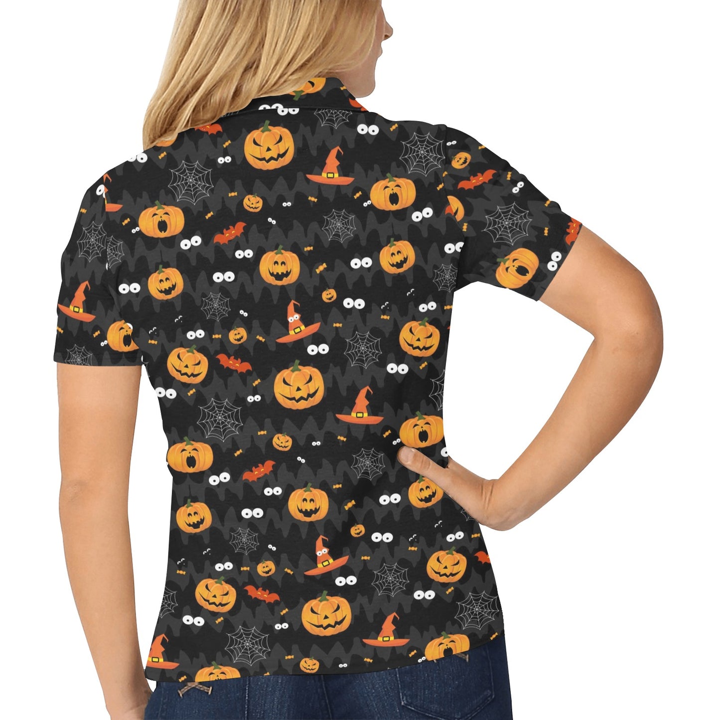 Halloween Print Design LKS405 Women's Polo Shirt
