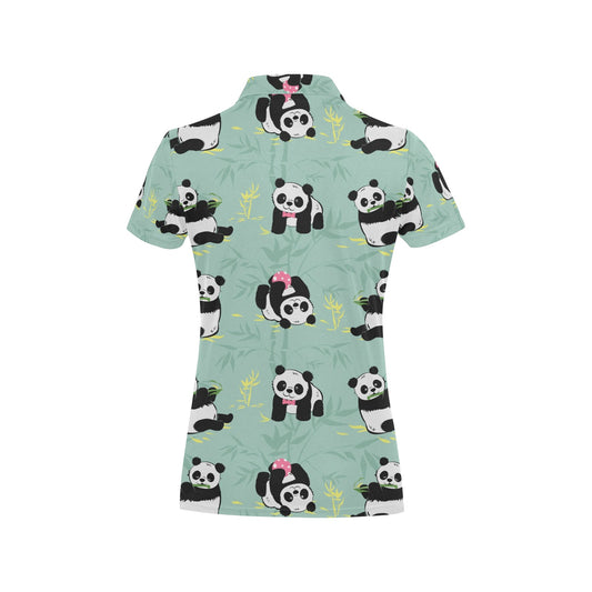 Panda Pattern Print Design A05 Women's Polo Shirt