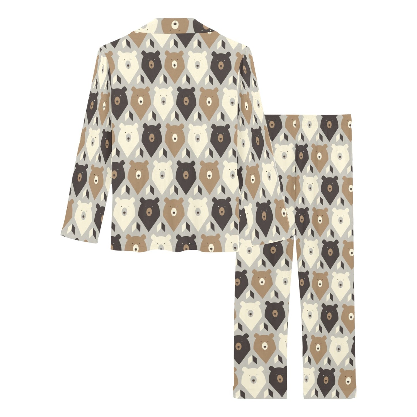 Bear Pattern Print Design 04 Women's Long Pajama Set