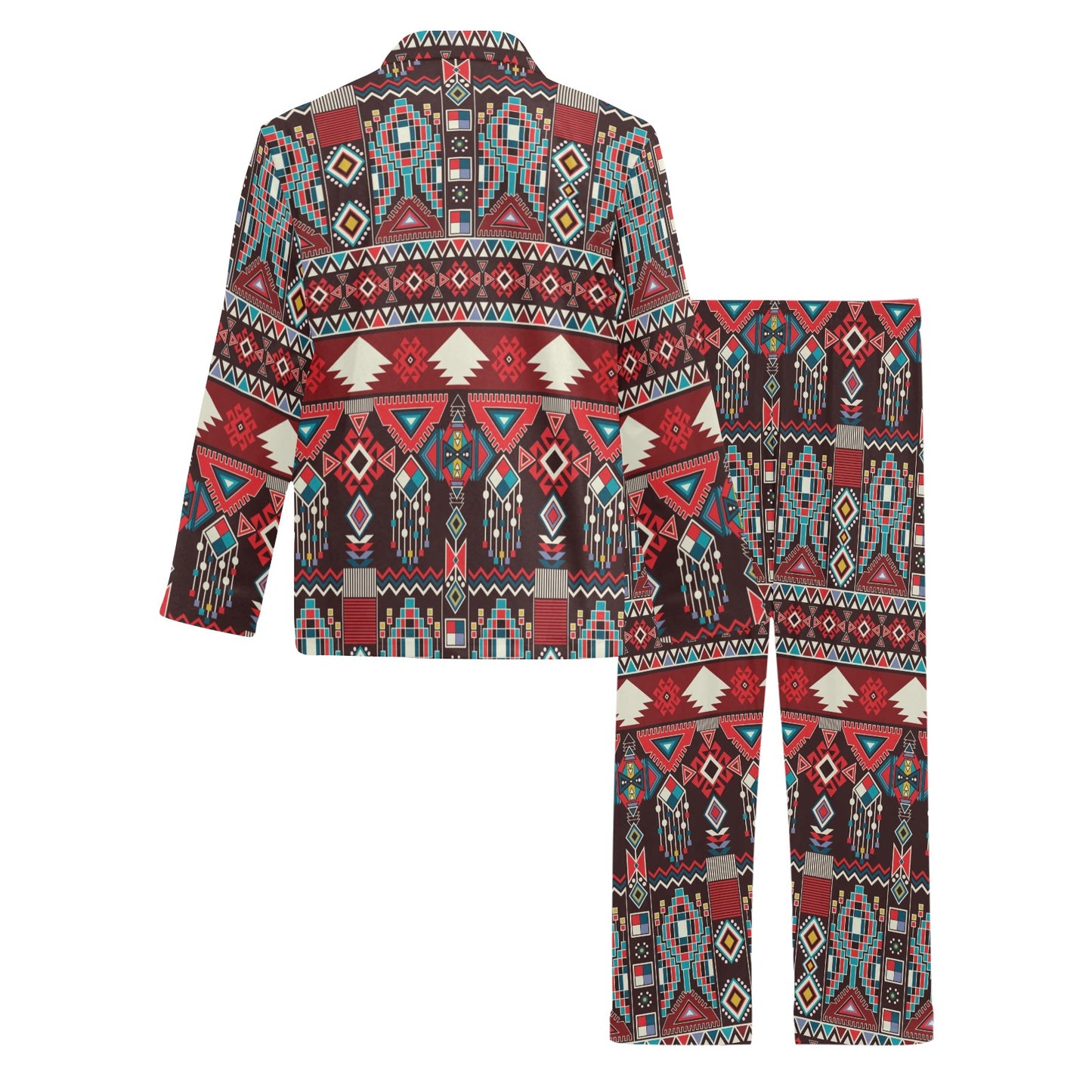 Tribal Aztec Indians native american Men's Long Pajama Set