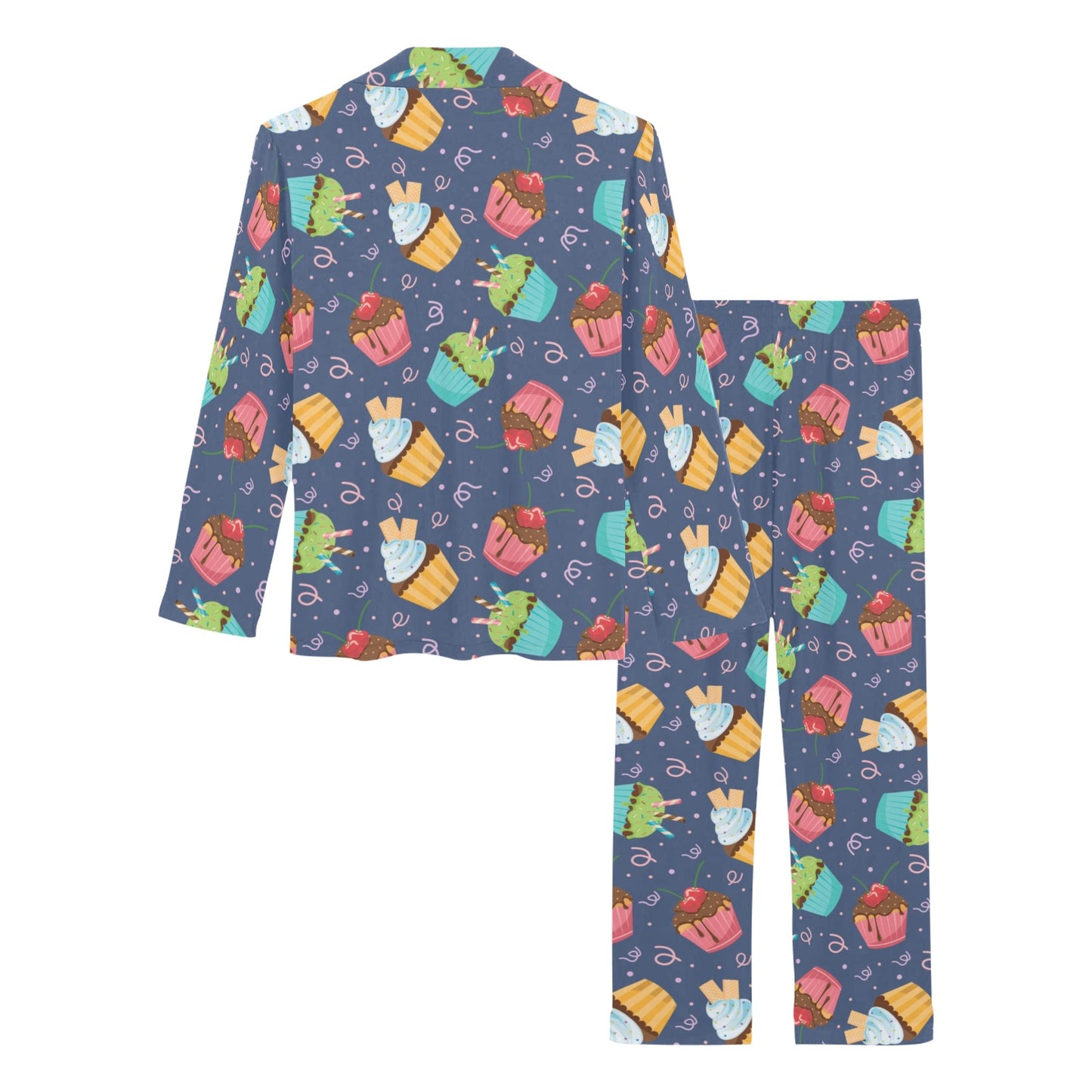 Cupcake Pattern Print Design 02 Women's Long Pajama Set
