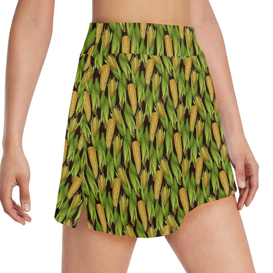 Agricultural Corn cob Print 17" Golf & Pickleball Skort with Pockets