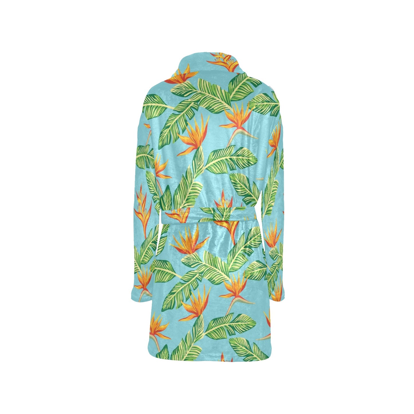 Bird Of Paradise Pattern Print Design BOP04 Women's Fleece Robe