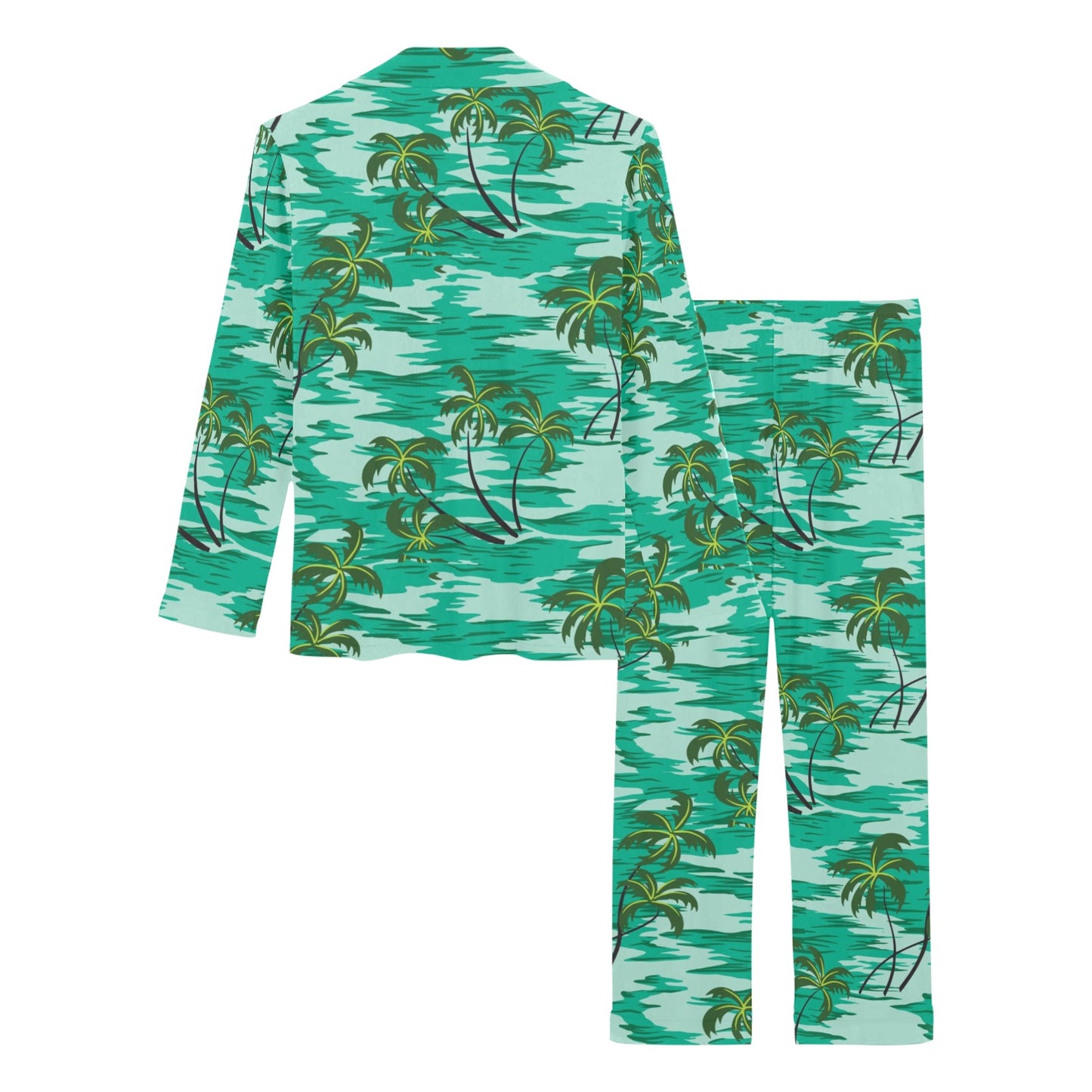 Palm Tree Pattern Print Design A01 Women's Long Pajama Set