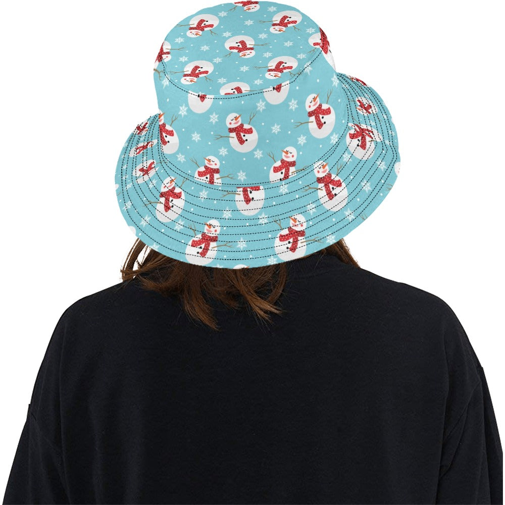Snowman Print Design LKS304 Unisex Bucket Hat