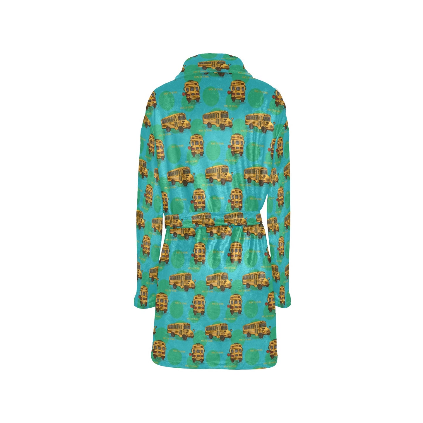 School Bus Print Design LKS308 Women's Fleece Robe