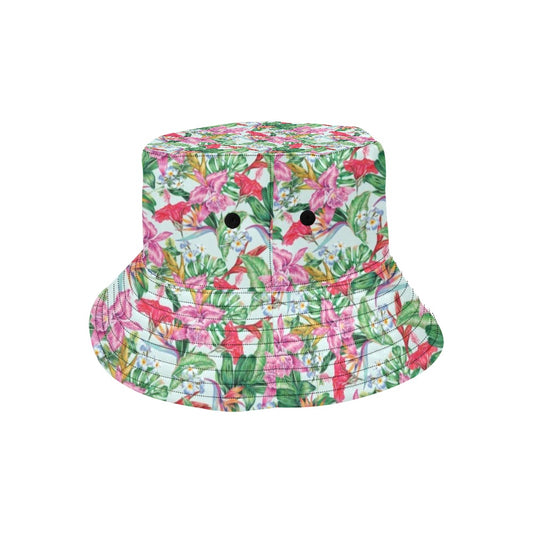Tropical Flower Print Design LKS304 Unisex Bucket Hat