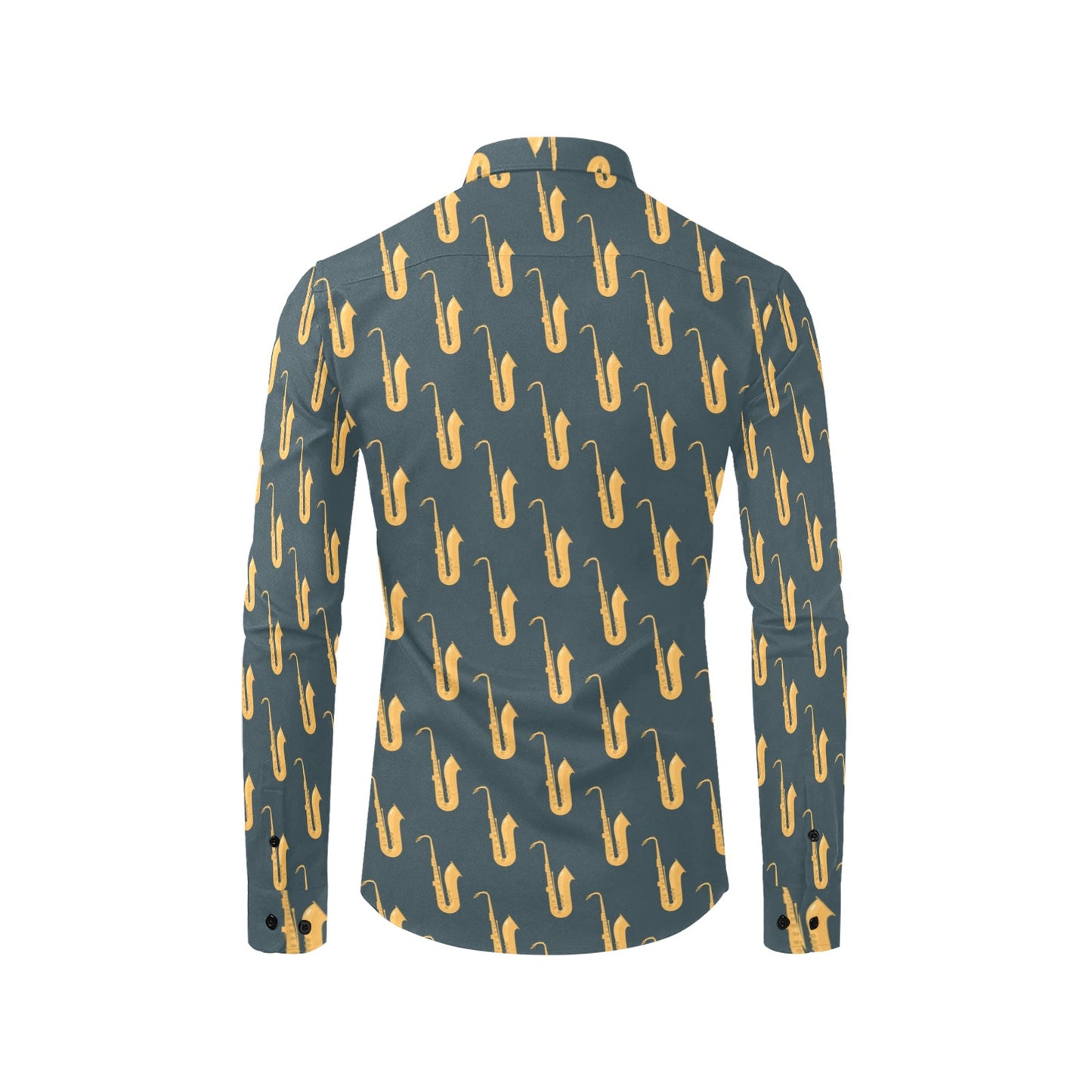 Saxophone Print Design LKS401 Men's Long Sleeve Dress Shirt