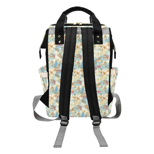 Summer Floral Print Design LKS302 Diaper Bag Backpack