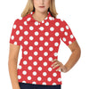 Polka Dot Red Pattern Print Design 04 Women's Polo Shirt