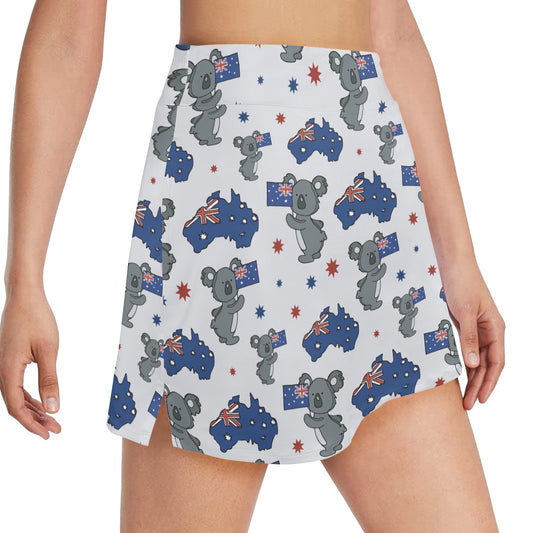 Koala Australia Day Themed Design 17" Golf & Pickleball Skort with Pockets