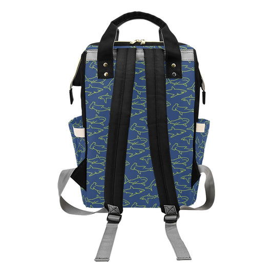 Shark Print Design LKS301 Diaper Bag Backpack
